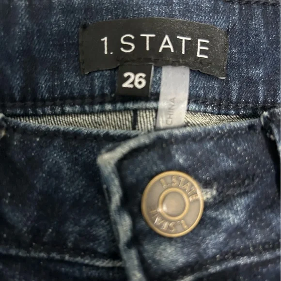 NWT 1.State Women’s Fringe Jeans Size 26 Blue - Picture 5 of 7
